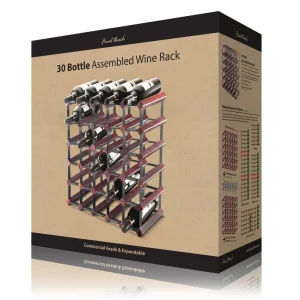 Assembled 30 Bottle Wine Rack - Cherry Finish