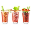 Bloody Mary Time Cocktail Glasses - Set of 3 - Gold, Silver & Black