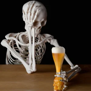 Brain Freeze Skull Glass with Skeletal Frame