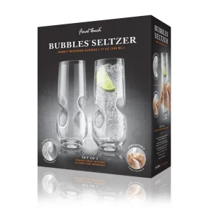 Bubbles Seltzer / Bubbly Beverage Glasses - Set of 2 - 17 oz (500 ml)