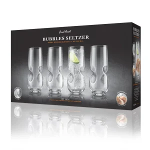 Bubbles Seltzer / Bubbly Beverage Glasses - Set of 2 - 17 oz (500 ml)