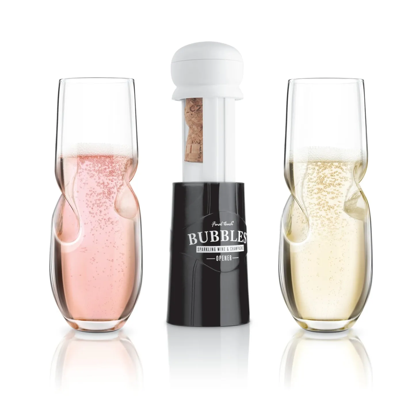 bubbles_sparkling_champag_0.webp Bubbles Sparkling, Champagne, Bubbly Glass Set with Opener - 10 oz (300 ml)
