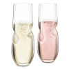 BUBBLES Sparkling Wine / Champagne Stemless Glasses - Set of 2