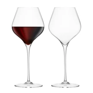 Burgundy Lead-Free Crystal Glasses - Set of 2