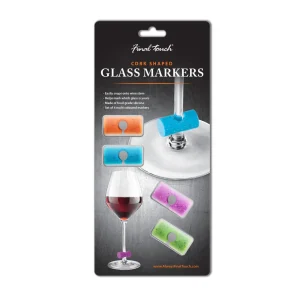 Cork Shaped Glass Markers - Set of 4