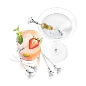 Diamond Cocktail Picks - Clear - Set of 6