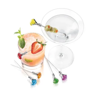 Diamond Cocktail Picks - Clear - Set of 6