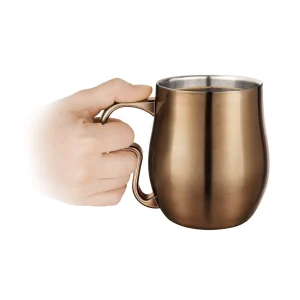 Double-Wall Brushed Stainless Steel Curvy Cup