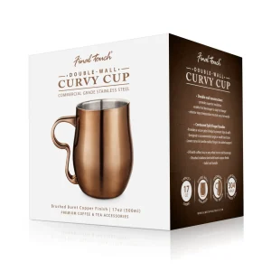 Double-Wall Brushed Stainless Steel Curvy Cup