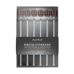 Glass Barrel Drink Stirrers - Set of 6