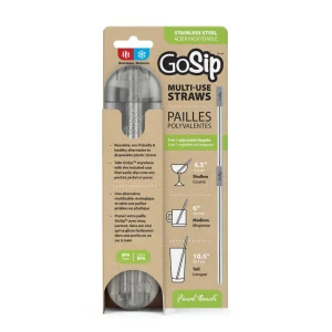 GoSip Stainless Steel Reusable Straws - Translucent Grey