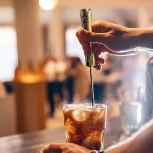 4 Piece Bar Tool Set with Stand - Copper Metal Handles