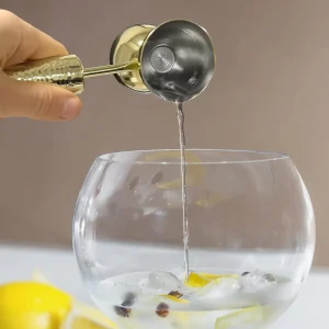 4 Piece Bar Tool Set with Stand - Copper Metal Handles