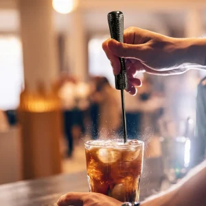 4 Piece Bar Tool Set with Stand - Copper Metal Handles