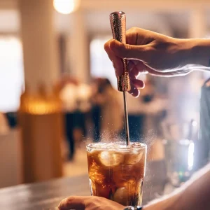 4 Piece Bar Tool Set with Stand - Copper Metal Handles