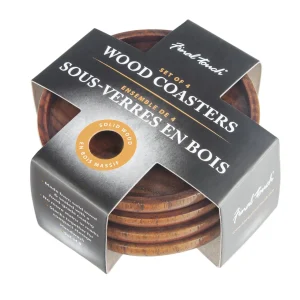 Solid Wood Drink Coasters - Set of 4