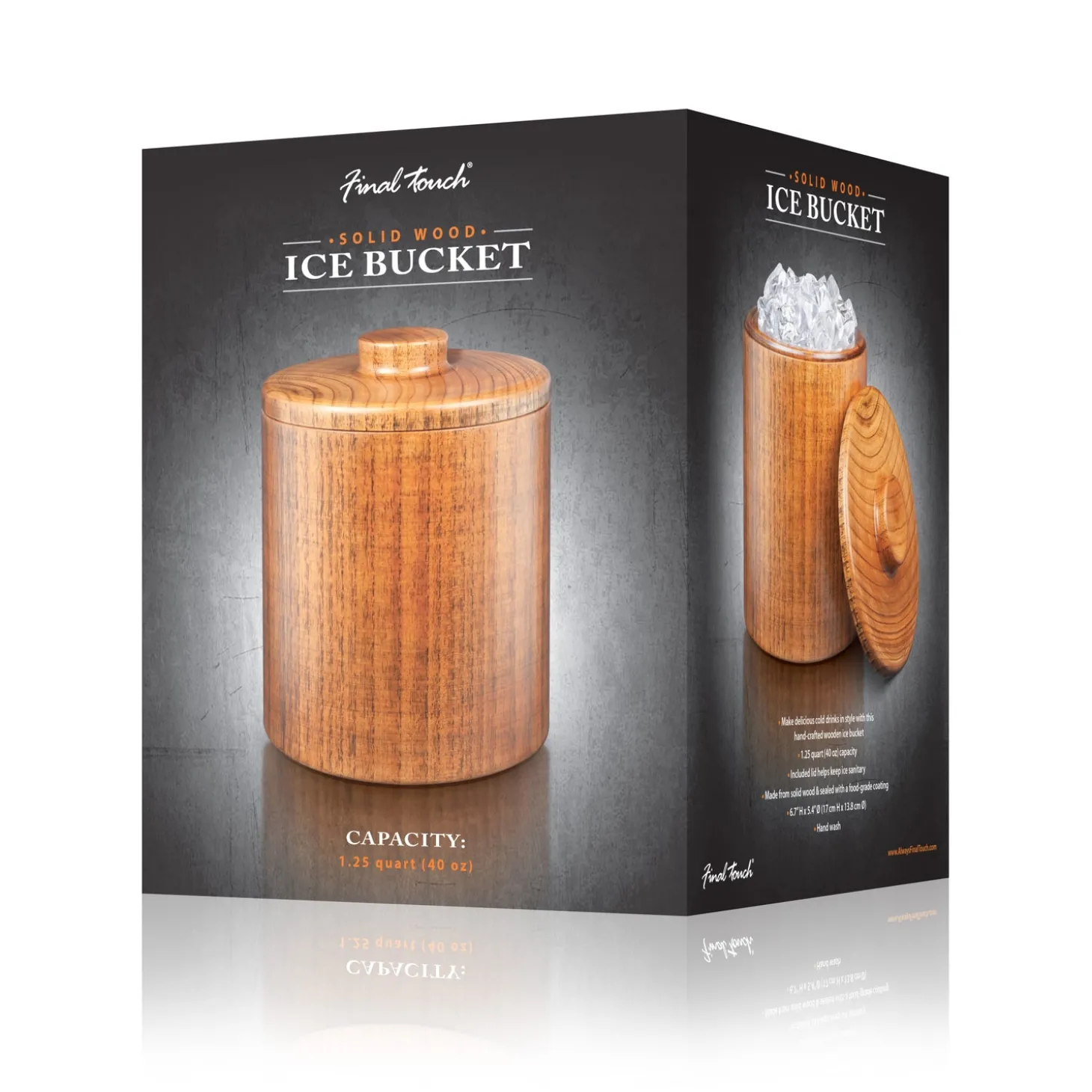solid_wood_ice_bucket__qu_3.webp Solid Wood Ice Bucket 1.25 Quart - 40 oz