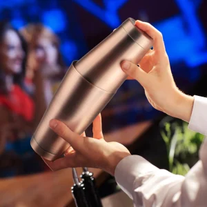 Stainless Steel Boston Cocktail Shaker with Antique Copper Finish (Single Wall)