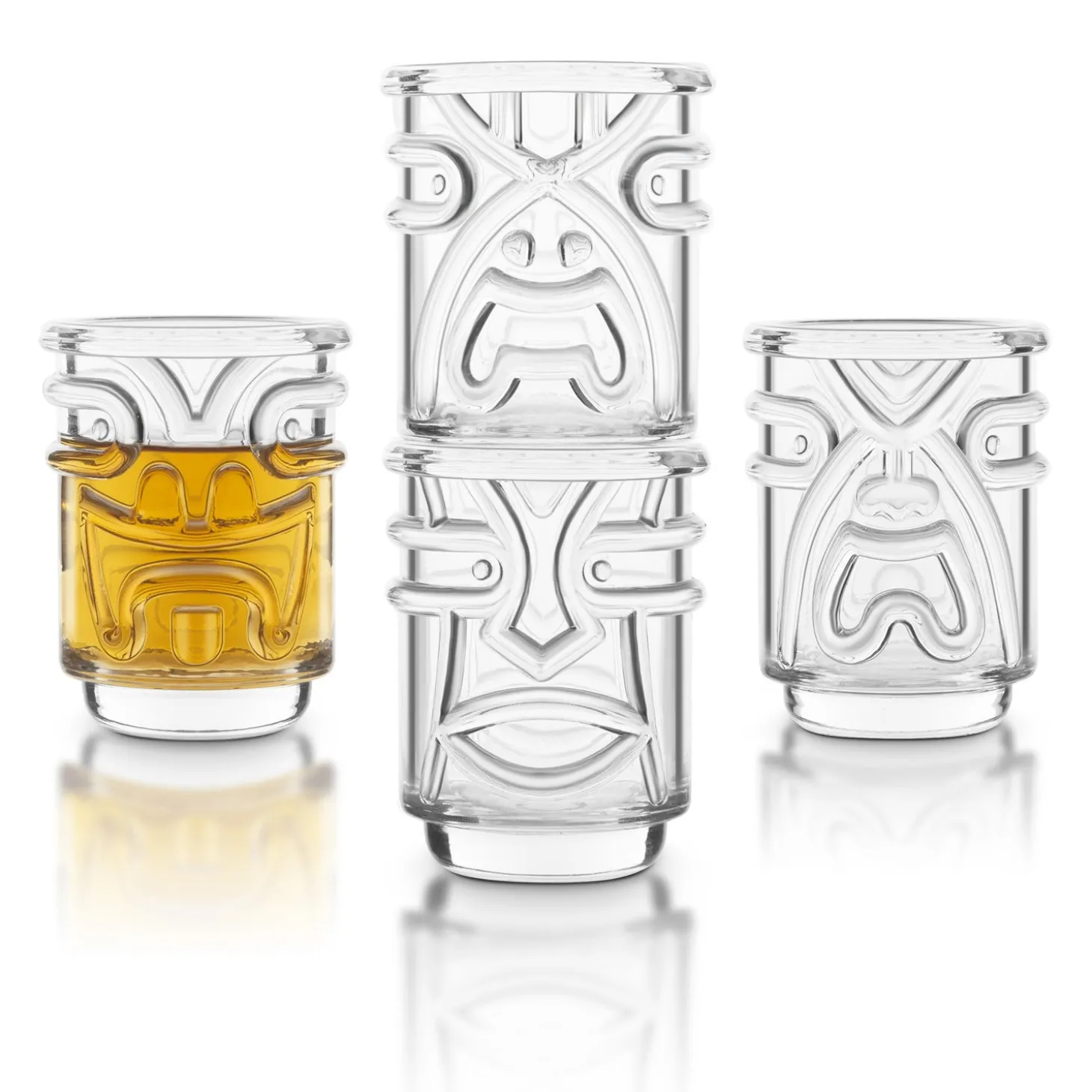 tiki_shot_glasses__clear__0.webp Tiki Shot Glasses - Clear - Set of 4