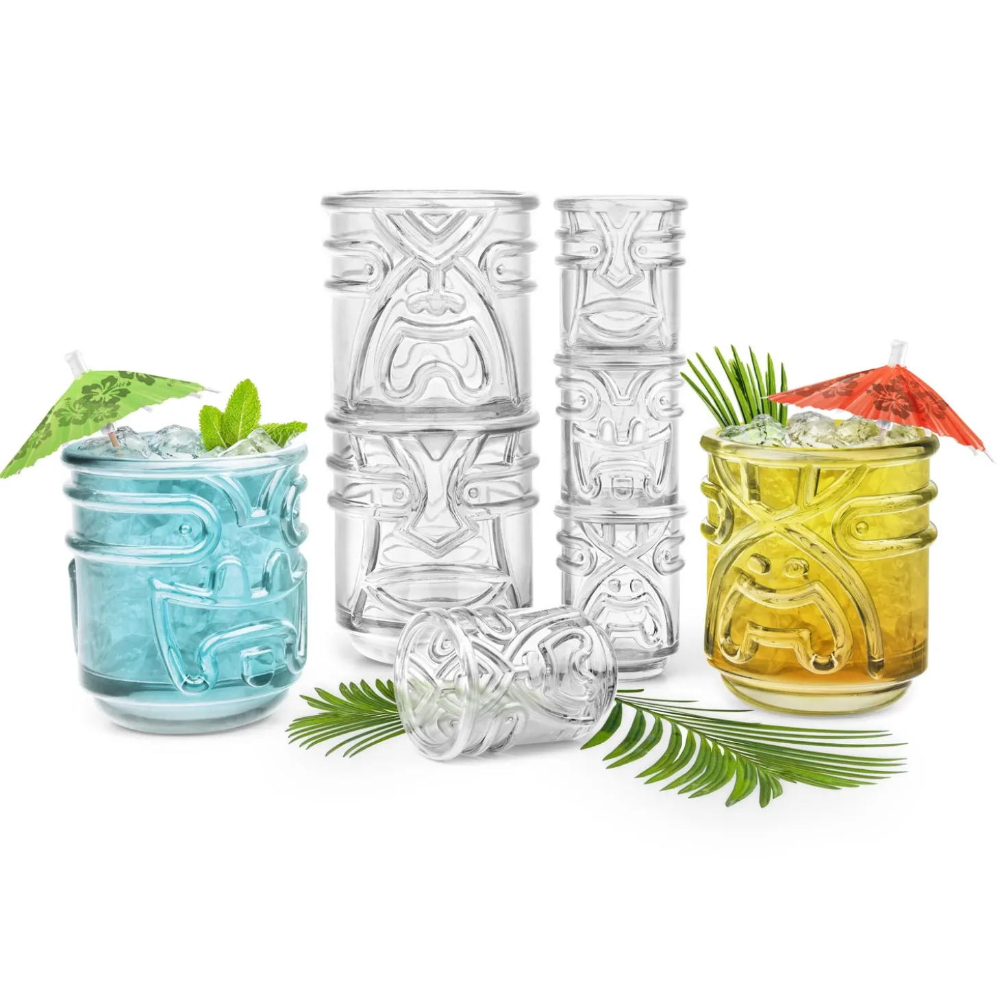 tiki_shot_glasses__clear__1.webp Tiki Shot Glasses - Clear - Set of 4