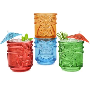 Tiki Shot Glasses - Clear - Set of 4