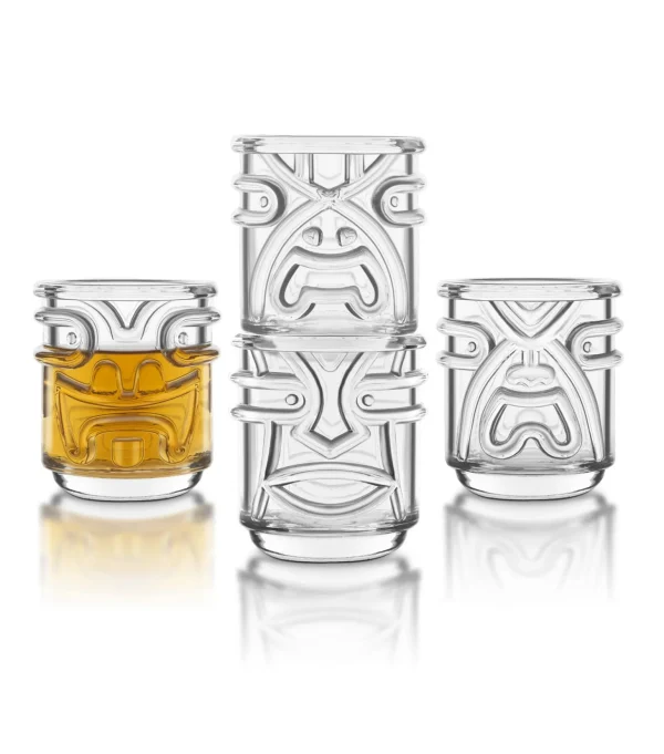 Tiki Shot Glasses - Clear - Set of 4