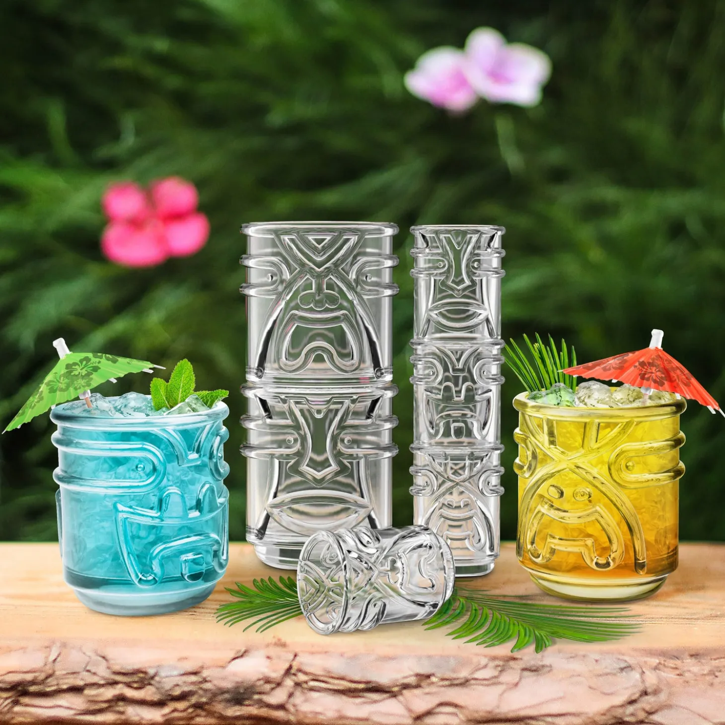 tiki_shot_glasses__clear__9.webp Tiki Shot Glasses - Clear - Set of 4