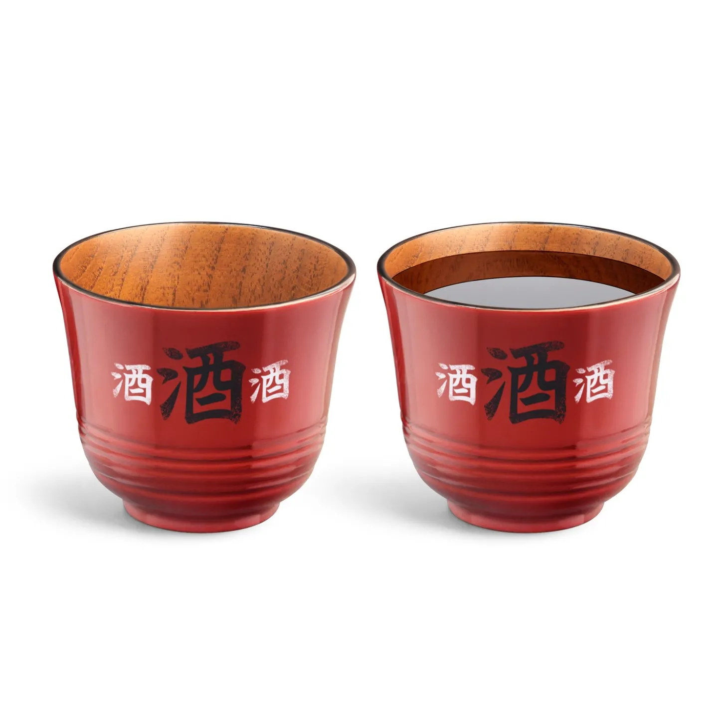 wood_sake_cups__set_of____0.webp Wood Sake Cups - Set of 2 - Red